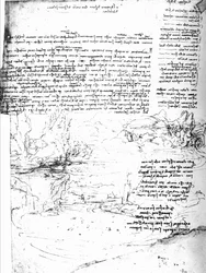 Fol.145v-a、Da Vinciのノートのページ